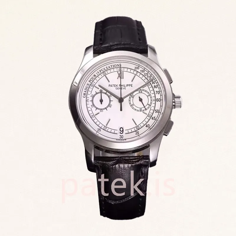 Patek Philippe Complications Men's 40mm ComplicationsWSL026 Leather Strap Quartz