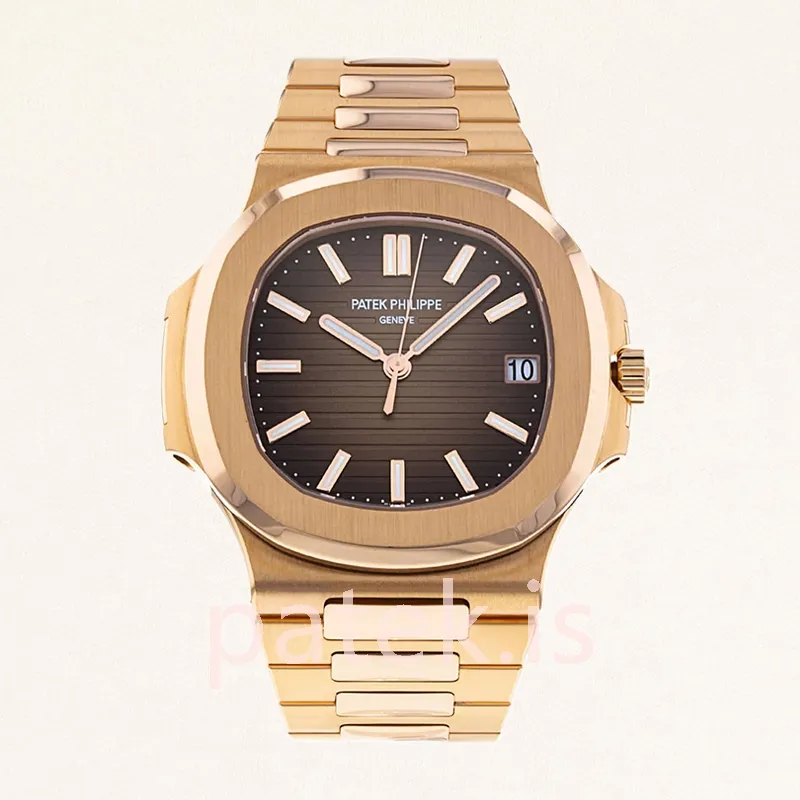 Patek Philippe Nautilus 5711R-001 40mm Men Brown Dial Rose Gold-tone