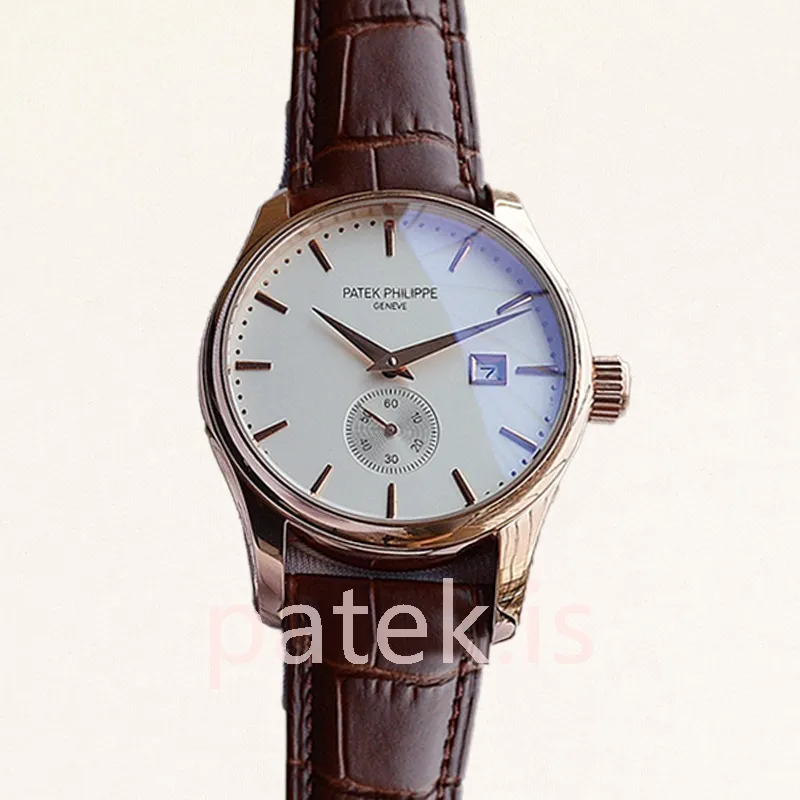 Patek Philippe Calatrava 40mm Men's CalatravaWSL017 Rose Gold-tone Leather Strap