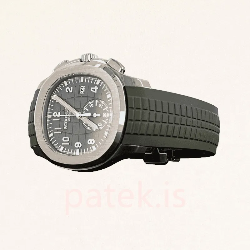 Patek Philippe Aquanaut 42mm Men's 5968G-010 Green Dial Rubber Band