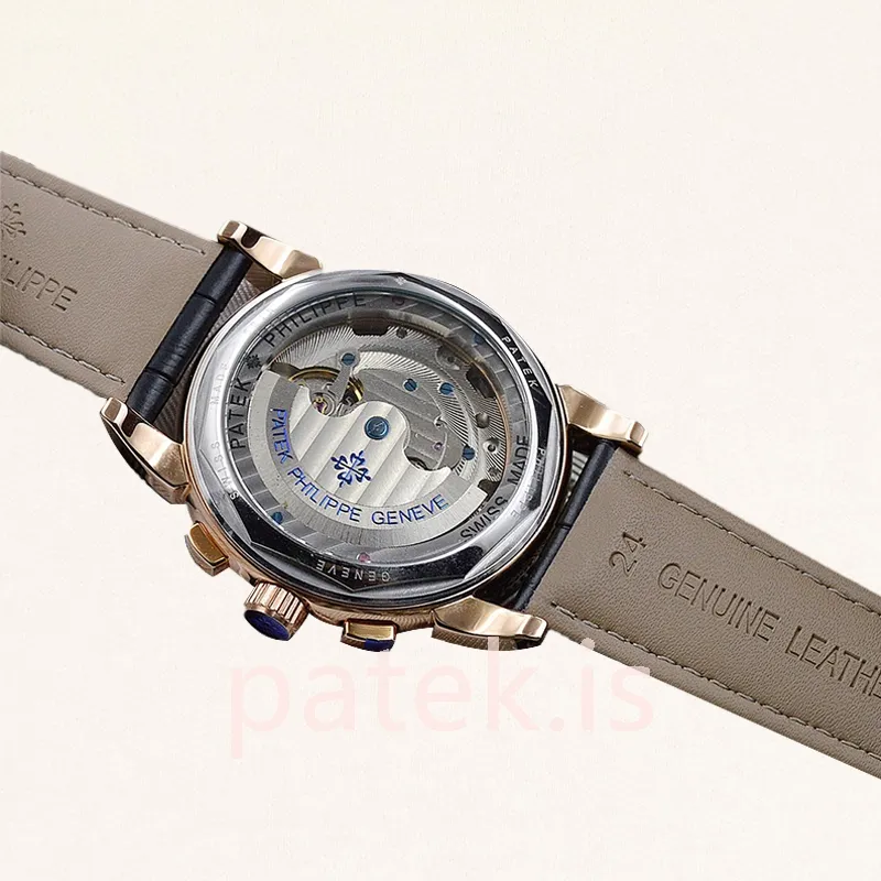Patek Philippe Calatrava 40mm CalatravaWRL006 Men's Leather Strap Silver-tone