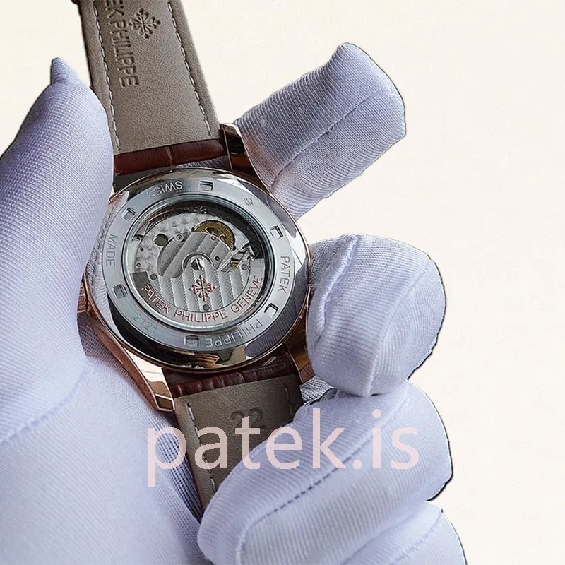 Patek Philippe Calatrava 40mm Men's CalatravaWSL017 Rose Gold-tone Leather Strap