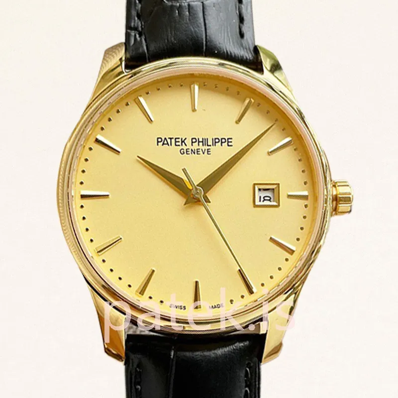 Patek Philippe Calatrava 5227J-001-3 40mm Men's Leather Strap Gold-tone