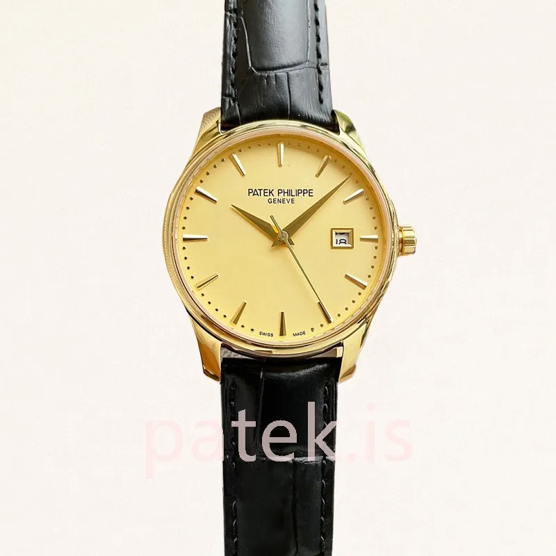 Patek Philippe Calatrava 5227J-001-3 40mm Men's Leather Strap Gold-tone