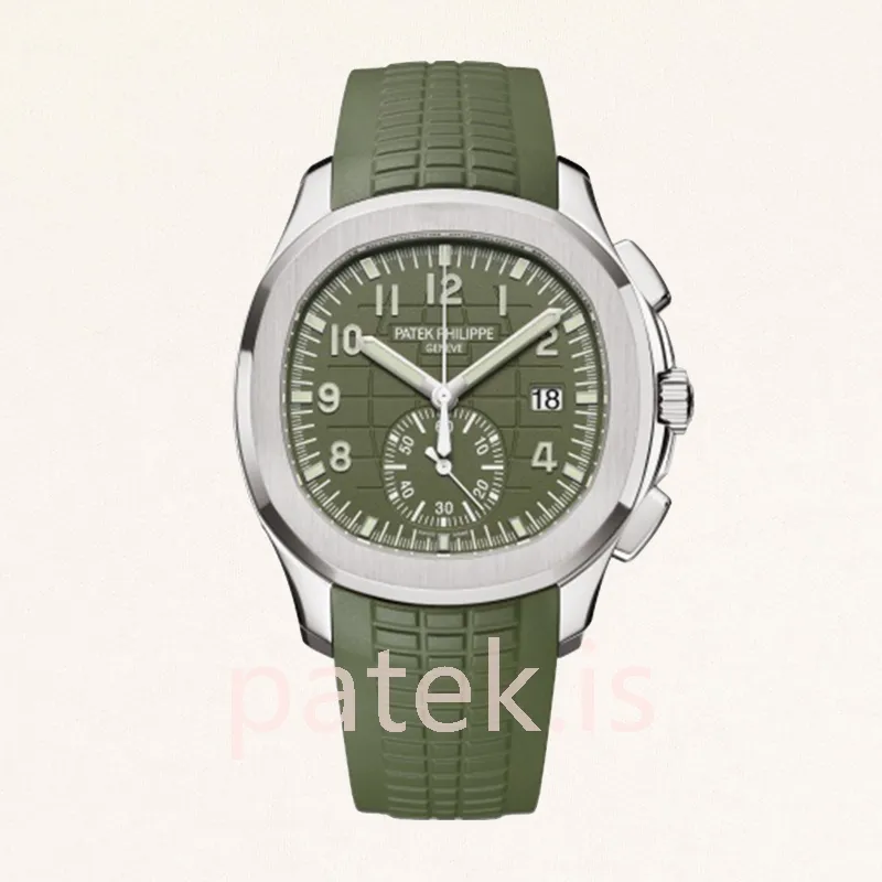 Patek Philippe Aquanaut 42mm Men's 5968G-010 Green Dial Rubber Band