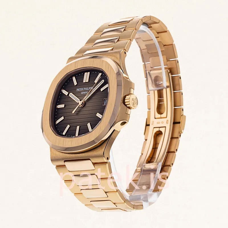 Patek Philippe Nautilus 5711R-001 40mm Men Brown Dial Rose Gold-tone